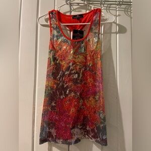 Almost Famous sequin bling tank top-small NWT